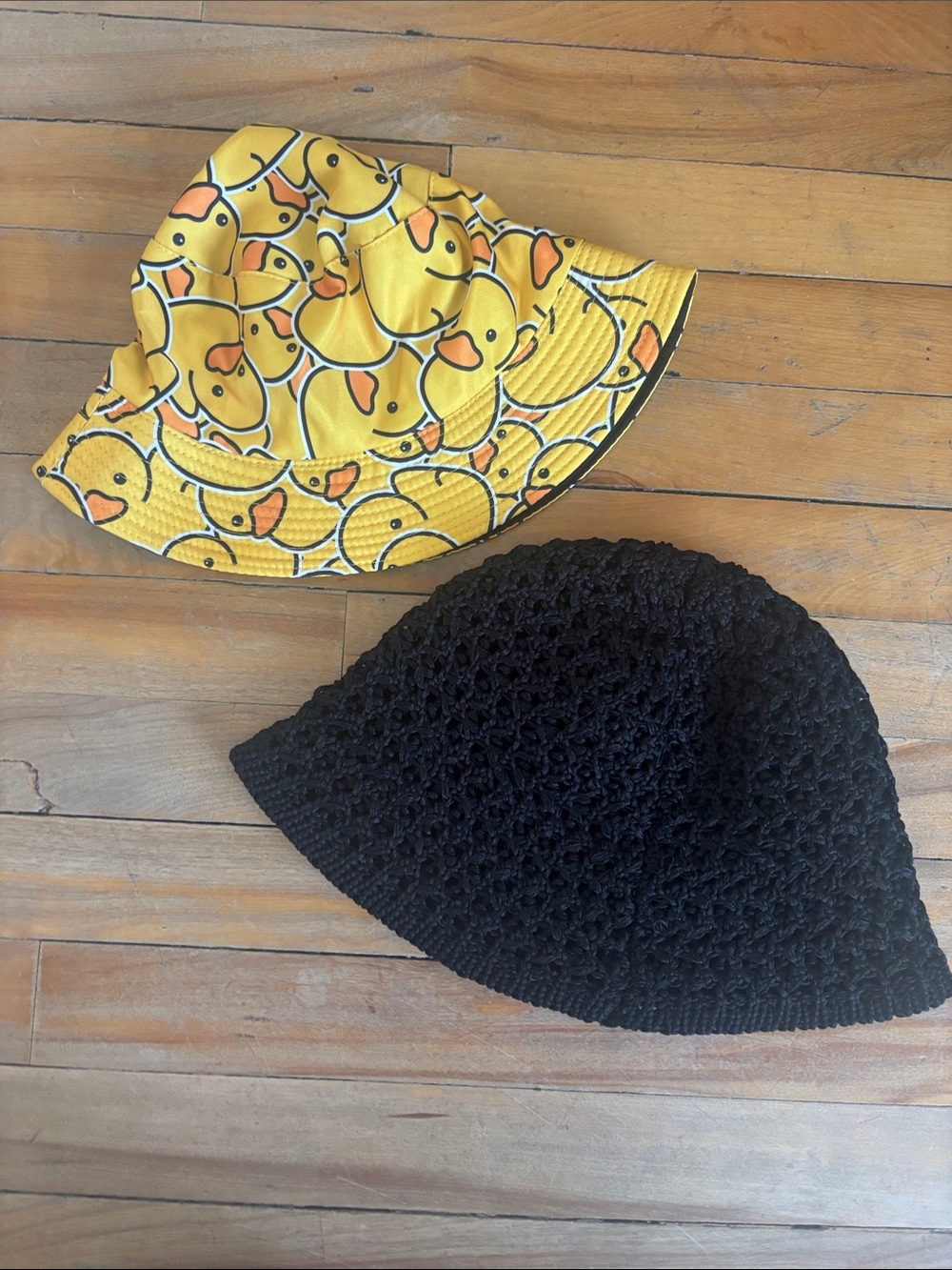 Yellow Duck Print Kids Bucket Hat - Cute Sun Protection